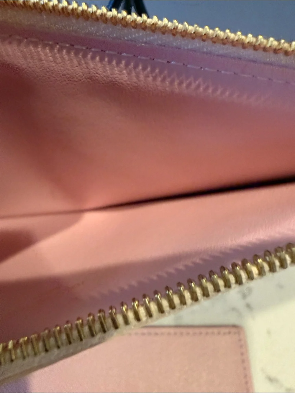 Louis Vuitton Pink Card Holder with Damier Azur Zip Pouch